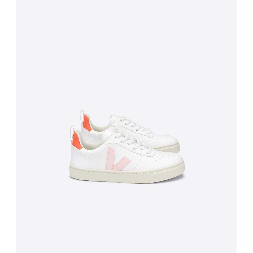 Veja V-10 LACE CWL Tornacipő Gyerek White/Orange | HU 850XYU